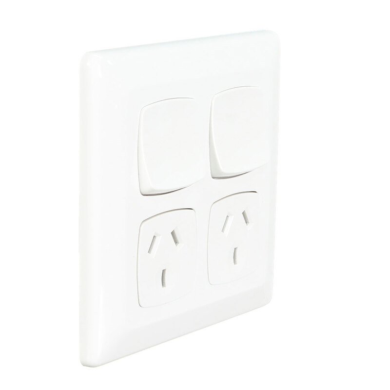 Clipsal P2025/2 Double power point GPO 10Amp 250v White (P2000 Series