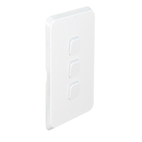 Clipsal Iconic 3043C-VW | 3 Gang Switch Plate Cover | Vivid White | (Skin Only)