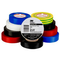 3M1610-RBOW3M | Vinyl Electrical Insulation Tape Rainbow 19mm x 0.16mm x 20m 10 Pack