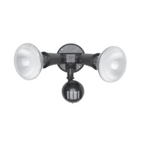 Housewatch 55-021 Black | Twin 150W PAR 38 Floodlight with Sensor 55-021