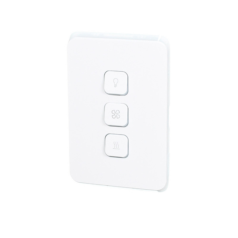 Clipsal Iconic 3043VAHeatFanLight VW 3 Gang complete switch 10Amp