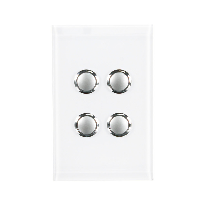 CLIPSAL SATURN 4064PBLPW 4 Gang Pushbutton LED Switch (Pure White