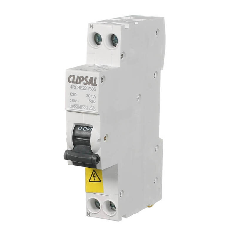 Clipsal 20amp 4RCBE220/30s | RCBO 1p+n 1m 20a 6kA 30mA Slim