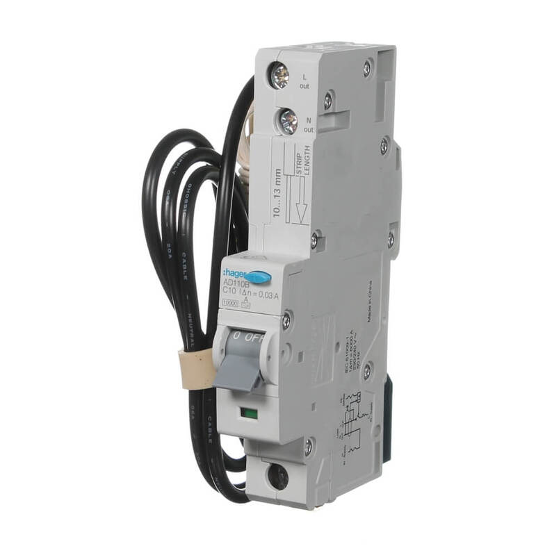 HAGER AD110B 10Amp 10 kA Single Pole RCBO