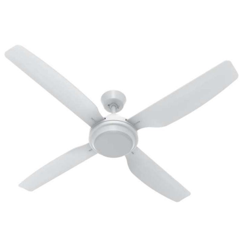 Clipsal 1300mm 'Caloundra' 4 Blade Ceiling Fan White WITH LIGHT