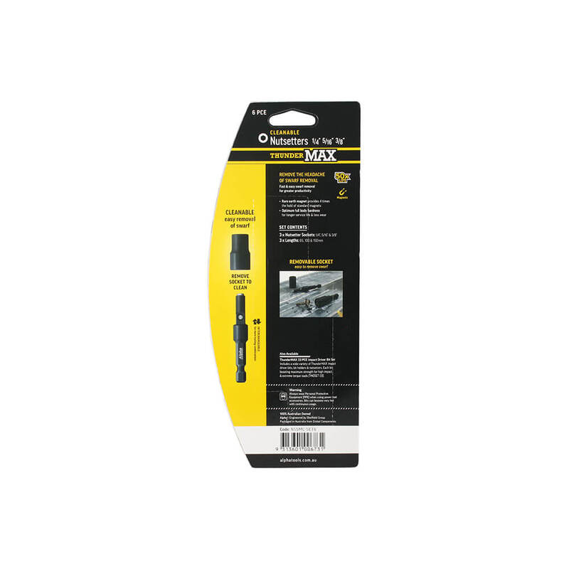 Alpha NSSMC-SET6 | Thunder MAX 6 Piece Magnetic Impact Driver Bit Set