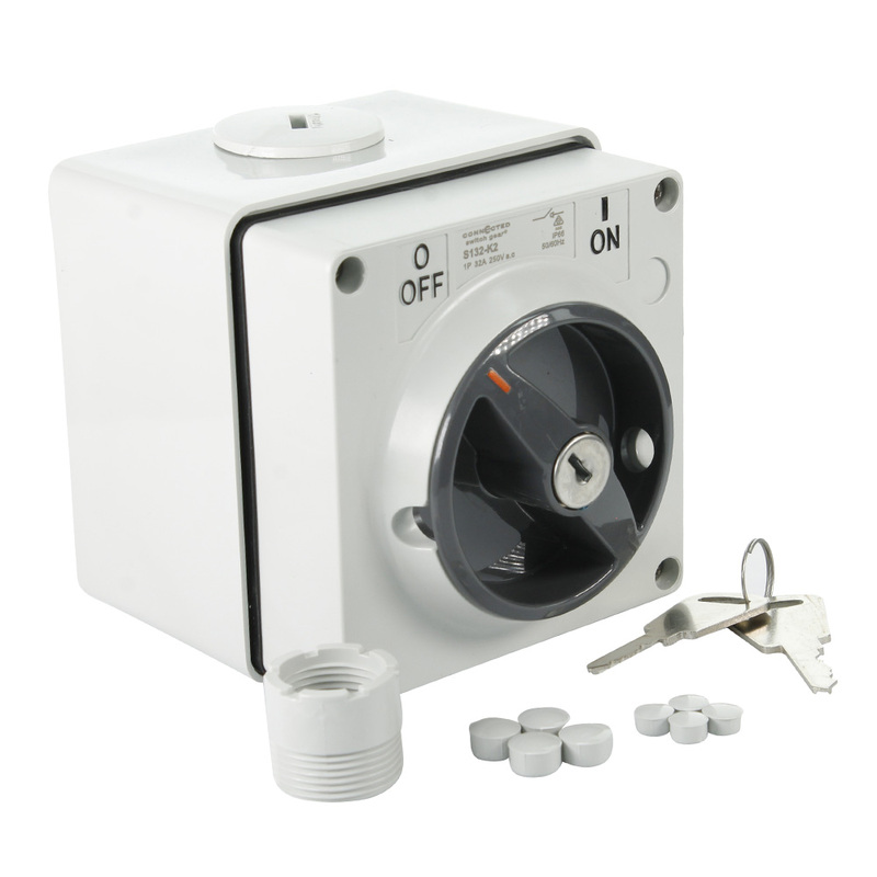 Cs2k Switch CSG S232-K2 | 32 Amp Isolating Switch Key Operated | 2 Pole 250V AC IP66