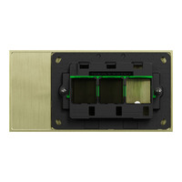 Clipsal 1041TUA-LB | Solis T-Series 1 Gang Switch Grid and Plate | Living Brass additional image