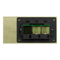 Clipsal 1042TUA-LB | Solis T-Series 2 Gang Switch Grid and Plate | Living Brass additional image