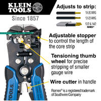 Klein Tools 11061 | Wire Stripper and Cutter | Self-Adjusting additional image