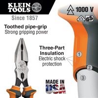Klein Tools 12098-EINS | 220mm Insulated Linesman Combination Pliers (8inch) additional image