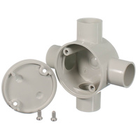 Clipsal 240-25-4-GY | 4 Way 25mm Round Shallow Junction Box additional image