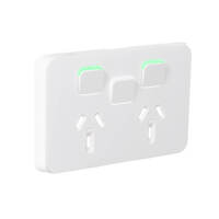 Clipsal Iconic 3025XC-VW |  Double Power Point Extra Switch Skin White | (SKIN ONLY) additional image