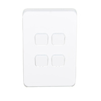 Clipsal Iconic 3044C-VW | 4 Gang Switch Plate Cover | Vivid White | (Skin Only) additional image