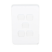 Clipsal Iconic 3045C-VW | 5 Gang Switch Plate Cover | Vivid White | (Skin Only) additional image