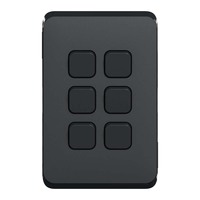 Clipsal Iconic 3046C-XB | 6 Gang Switch Plate Cover Black | (Skin Only) additional image