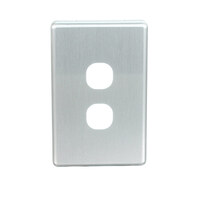 NLS 30562 | 2 Gang Switch Brushed Aluminium Cover Only 'Classic Style' additional image