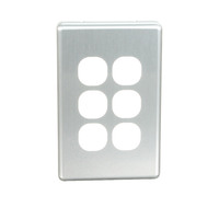 NLS 30566 | 6 Gang Switch Brushed Aluminium Cover Only 'Classic Style' additional image