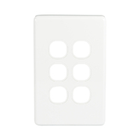 NLS 30606 | 6 Gang Switch Plate Only ' Classic' Style ' White additional image