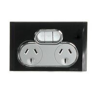 CLIPSAL SATURN 4025X-EB | 10Amp Double Power Point | With Extra Switch | Espresso Black additional image