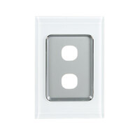 CLIPSAL SATURN 4032VHPW | 2 Gang 30 Series Grid And Surround (Pure White) additional image