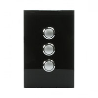 CLIPSAL SATURN 4063PBL-EB | 3 Gang Pushbutton LED Switch | Espresso Black additional image