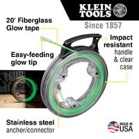 Klein Tools 50550 | Glow in the Dark Fish Tape 6.1M additional image