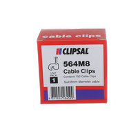 Clipsal 564M8 | 8mm Cable Clip Round | White | 100 Pack additional image