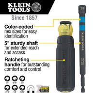 Klein Tools A-32950 | Hollow Magnetic Ratcheting Power Nut Drivers | 6-Sizes additional image