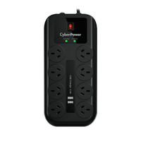 CyberPower | Home Theatre 8-Port Surge Protector Power Board | 2 USB 2.4A | Black additional image