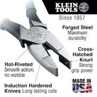 Klein Tools D2000-9NE-GLW | Fluorescent Side-Cutting Pliers High-Leverage | 240mm additional image