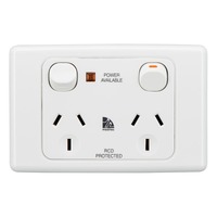 Clipsal ML2025WE | MEDILEC | Twin Switch Socket Outlet | Power Available | White additional image