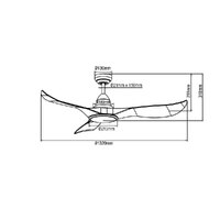 Martec MWF1333MMR | Wave 1320mm 3 Blade DC Ceiling Fan | Tri-Colour LED Light | Remote Control | Black additional image