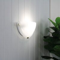 Oriel OL41340GD | Remo Alabaster Glass Wall Light with Gold Clips additional image