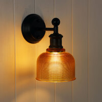 Oriel OL69371AM | Brighton Black/Amber Wall Light | Black additional image