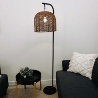 Oriel OL81413 | Jess Floor Lamp with Poppa Shade | Black additional image