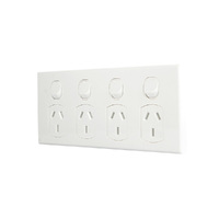 4 Gang slimline power point 10 Amp | White | PO410-L additional image