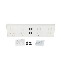 Trader Puma PU4X4 | 4 Gang GPO 10Amp 250v & 4 x 3.1A USB Outlets White additional image