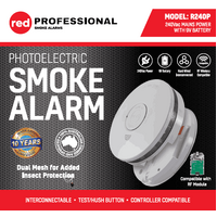 Red Smoke Alarms R240P | Photoelectric Smoke Alarm Pro 240v/9v | Interconnectable additional image