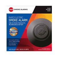 Red Smoke Alarms R240RCB | Black Photoelectric Smoke Alarm 240v | 10 Year Lithium Battery additional image