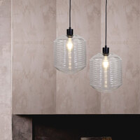 Stylux SL63512CL | Marconi Single Clear Glass Pendant 25cm | Black additional image