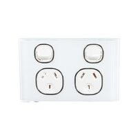 Snow Leopard SNPP2GWW | Double Power Point GPO 10Amp 250v | Glass Look additional image