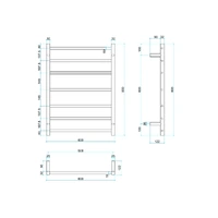 Thermogroup SR4412 | Thermorail Ladder 7 Round Bars Heated Towel Rail 12V 90W 600x800mm | Stainless Steel additional image