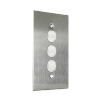 Connected Switch Gear SS-LS103V | 3 Gang Light Switch | Stainless Steel / White additional image