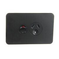 Hager Silhouette WBSP115S-MB | Single Power Point 15Amp | Slimline | Matt Black additional image