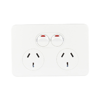 Hager Silhouette WBSP2S | Double Power Point 10Amp | Slimline | Gloss White additional image
