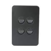 Hager Silhouette WBSSV4-MB | Four Gang Switch 16Amp | Slimline | Matt Black additional image