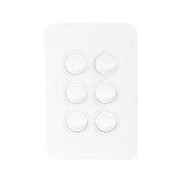 Hager Silhouette WBSSV6-MW | 6 Gang Switch 16Amp | Slimline | Matt White additional image