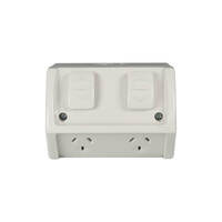 CLIPSAL WSC227/2 | Double Weatherproof Power Point 10amp Resistant Grey | IP54 additional image