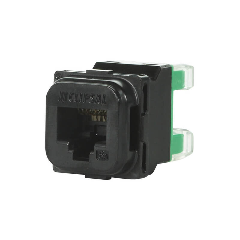 Clipsal 40RJ45SMA6AC-BK | Actassi Connector RJ45 CAT6A Unshielded | Black